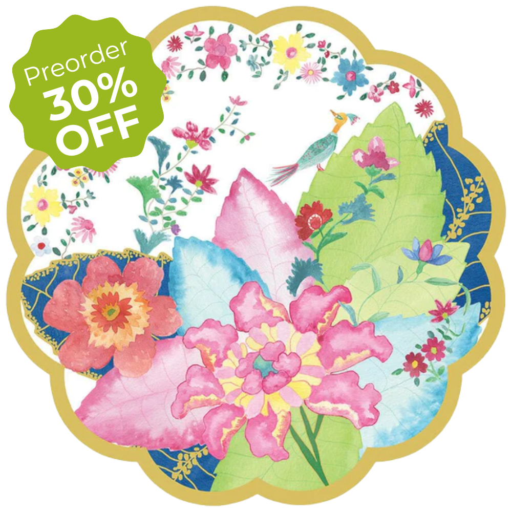 Tobacco Leaf Scalloped Paper Placemats