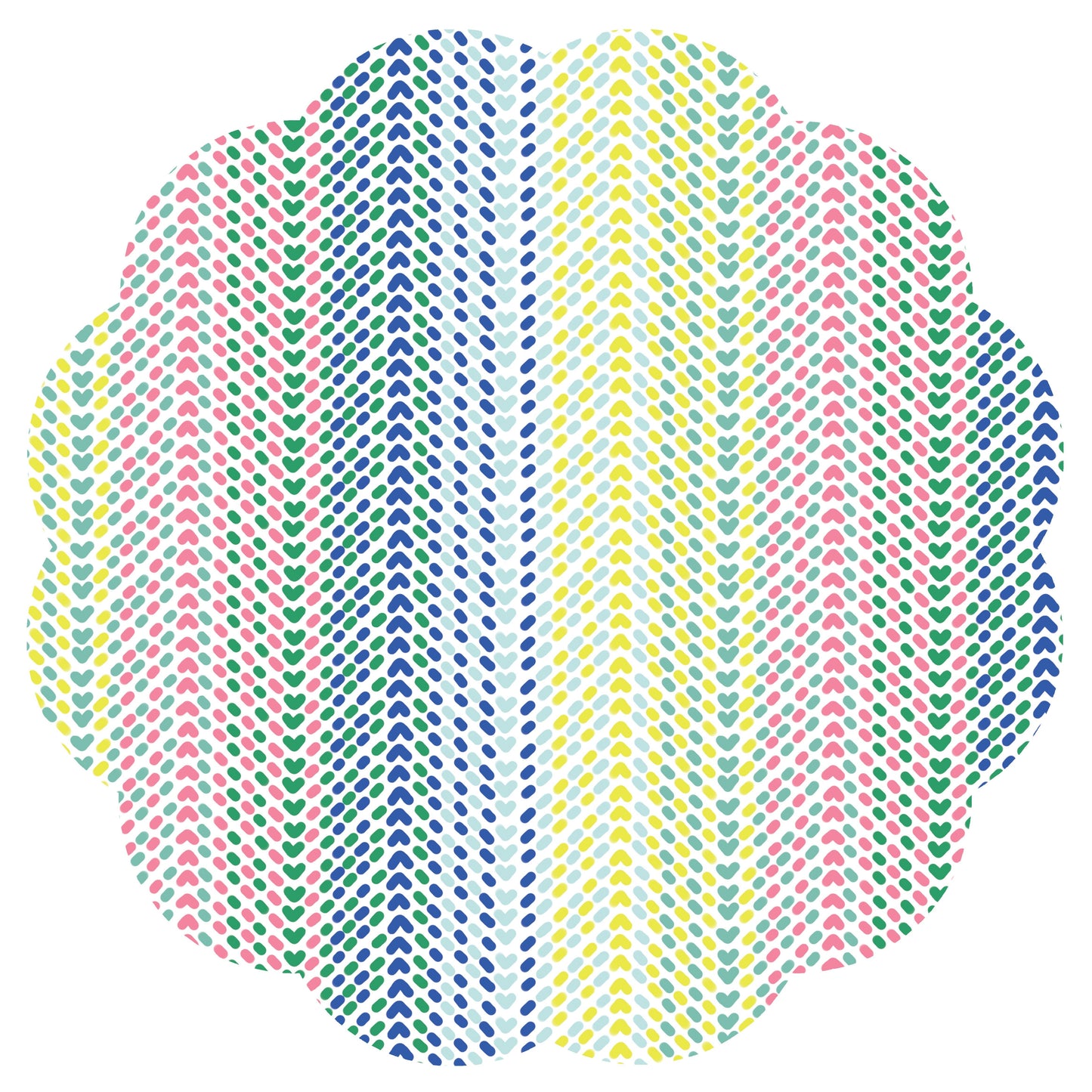 Chevron Dots Scalloped Paper Placemats