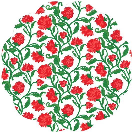 Carnation Scalloped Paper Placemats
