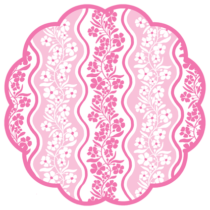 Pink Posey Scalloped Paper Placemats