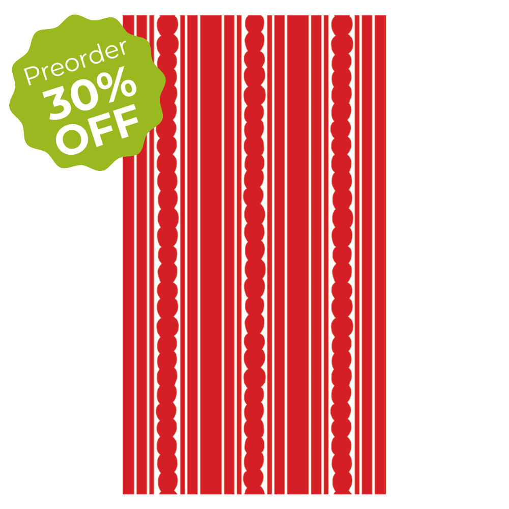 Red Stripe Linen-feel Paper Dinner Napkins / Guest Towels