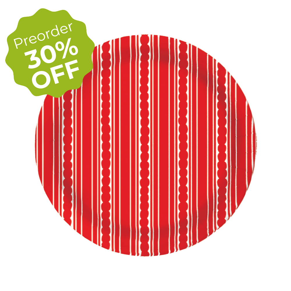 10" Red Stripe Premium Paper Plates