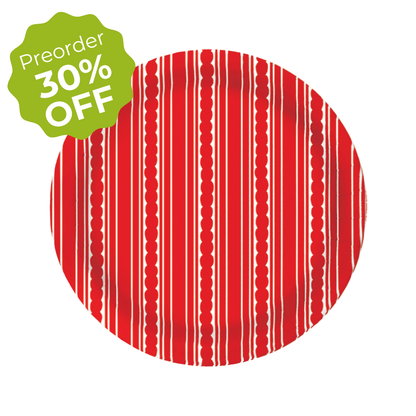 10" Red Stripe Premium Paper Plates