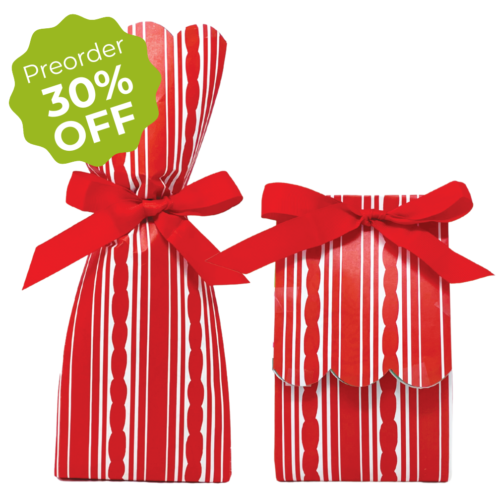Red Stripe Wine + Gift Bag Kits