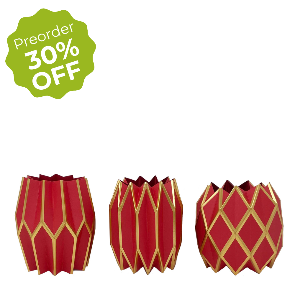 Red Paper Vase Wraps