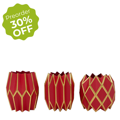 Red Paper Vase Wraps