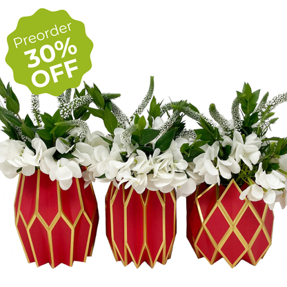 Red Paper Vase Wraps