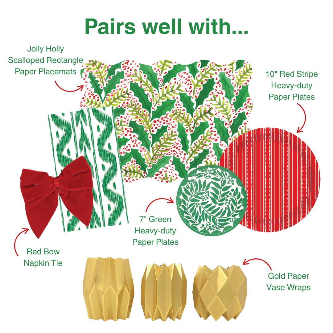 Green Ikat Linen-feel Paper Dinner Napkins / Guest Towels