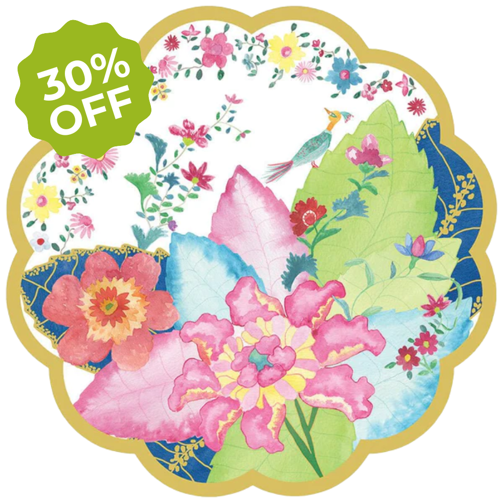 Tobacco Leaf Scalloped Paper Placemats
