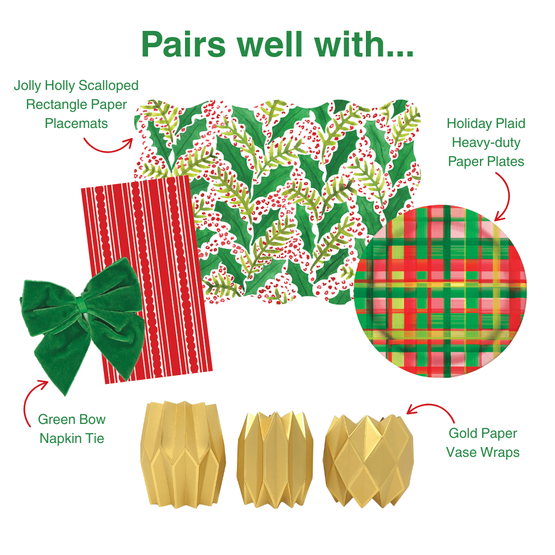 Red Stripe Linen-feel Paper Dinner Napkins / Guest Towels