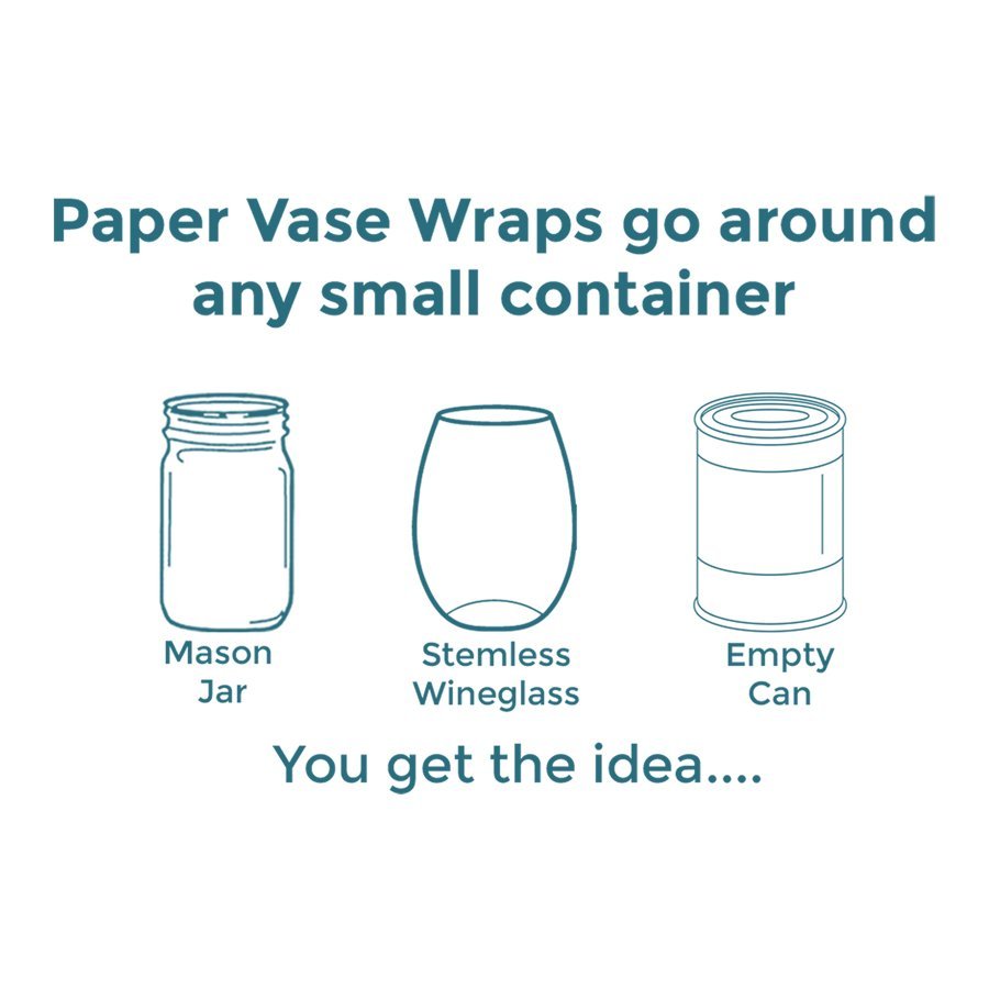Graphic of which small containers paper vase sleeves go around