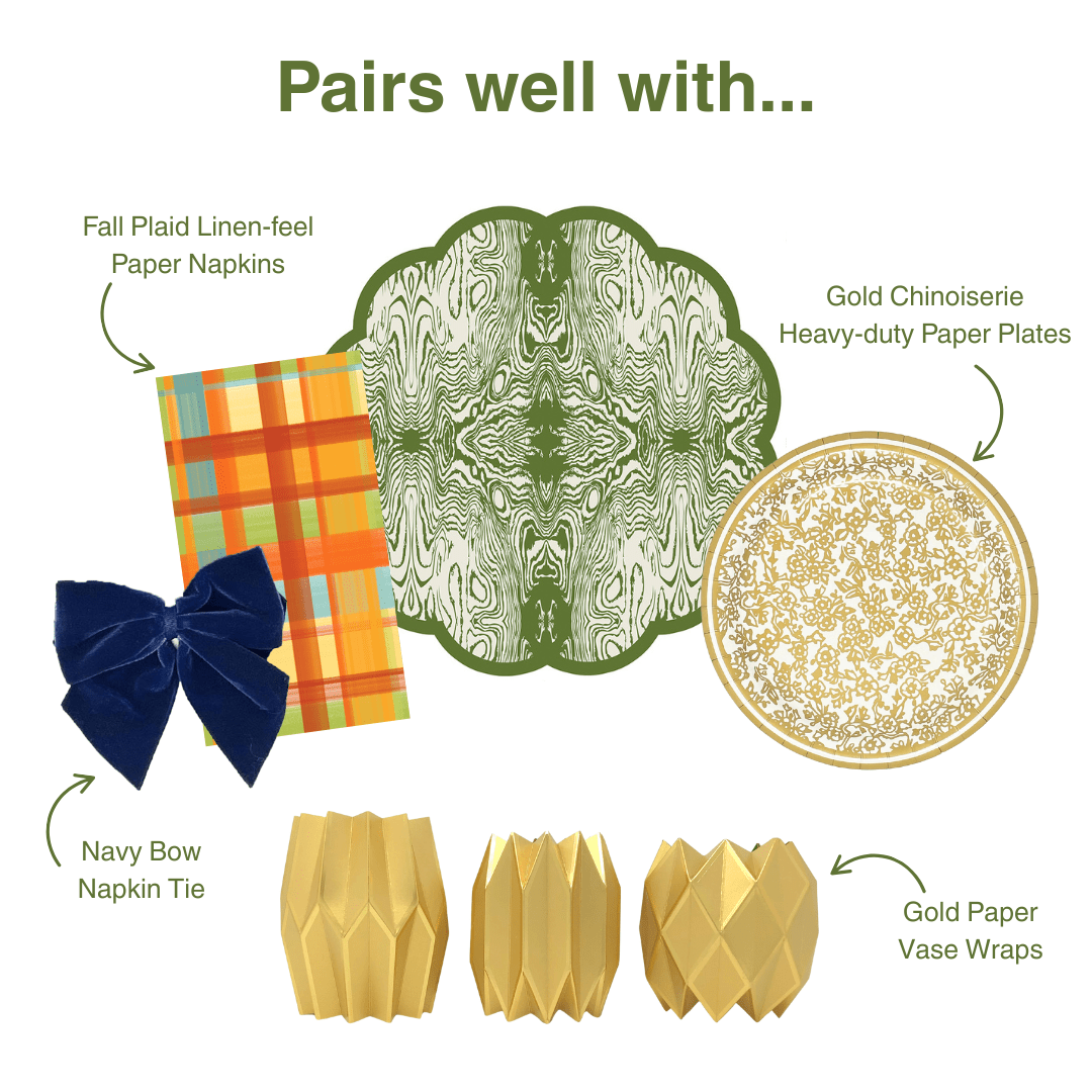 Wood x Cotton & Quill Scalloped Paper Placemats