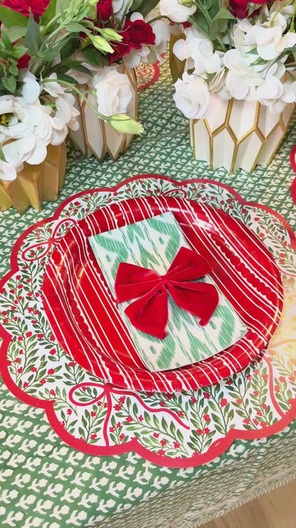 Red Stripe Heavy-duty Paper Plates