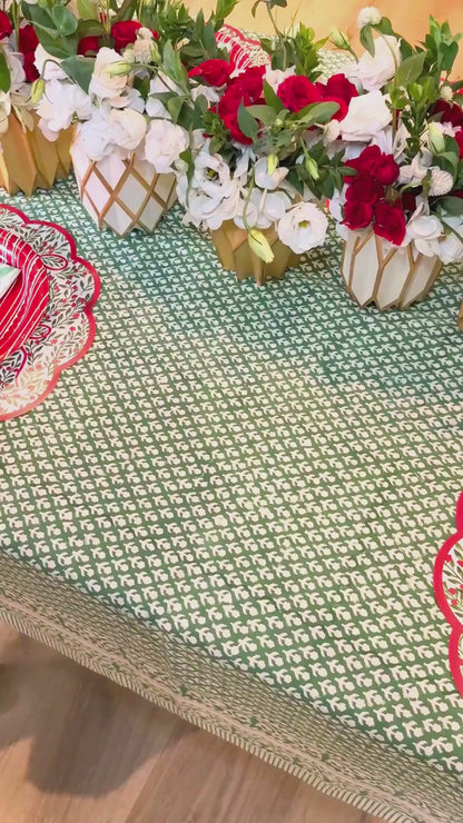 Green Ikat Linen-feel Paper Dinner Napkins / Guest Towels