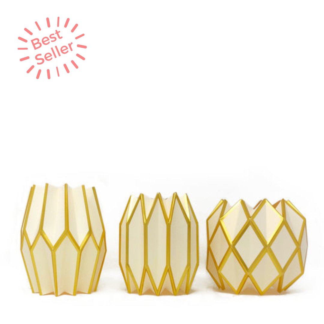 Gold Pearl Paper Vase Wraps
