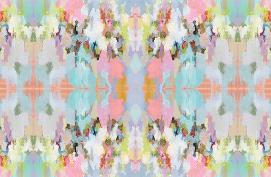 Pink and blue patterned disposable paper placemat
