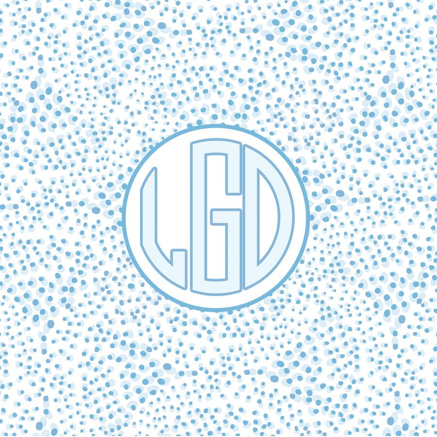 Paper placemat featuring a customizable dot pattern and personalized name