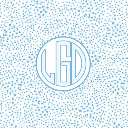 Paper placemat featuring a customizable dot pattern and personalized name