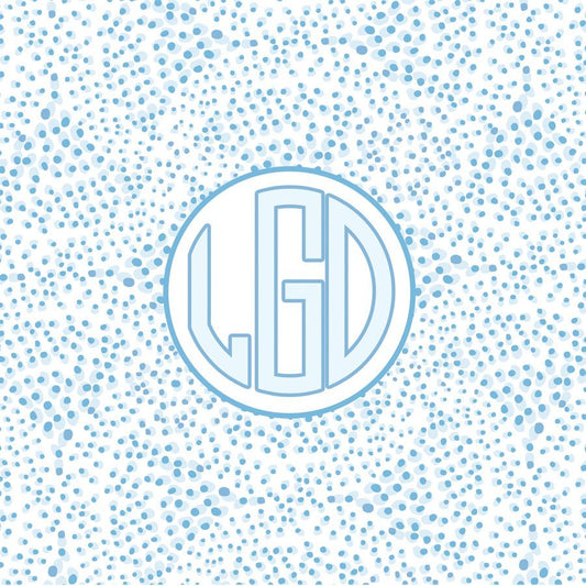 Paper placemat featuring a customizable dot pattern and personalized name