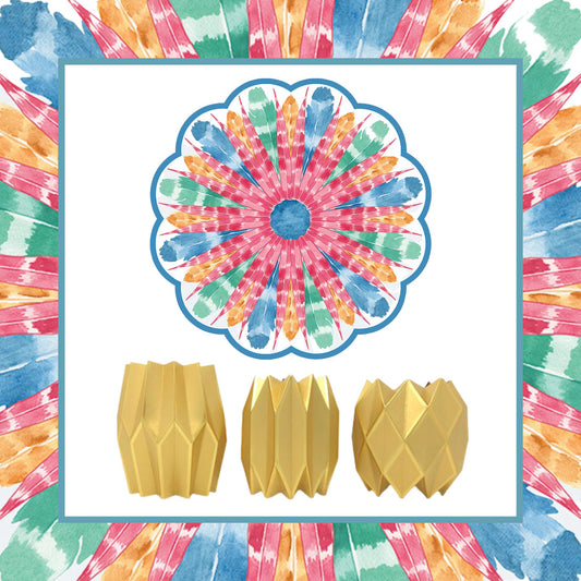 Feather Paper Placemats and Gold Paper Vase Wraps