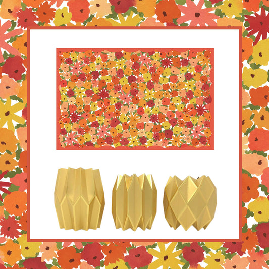 Fall Florals Placemats and Gold Vase Wraps