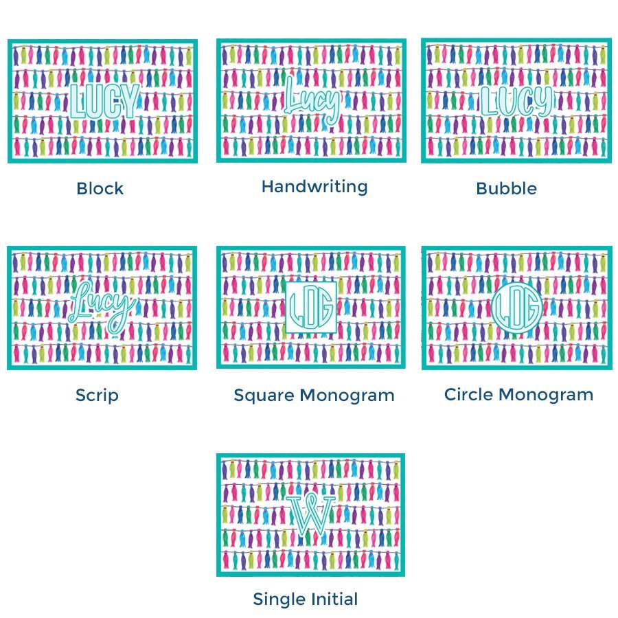 Paper placemat pads featuring a multicolor tassel pattern and various personalization options