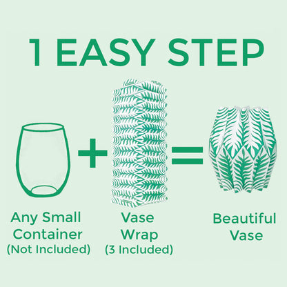 Graphic of how to make a fern paper vase