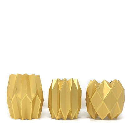 Gold paper sleeve vases