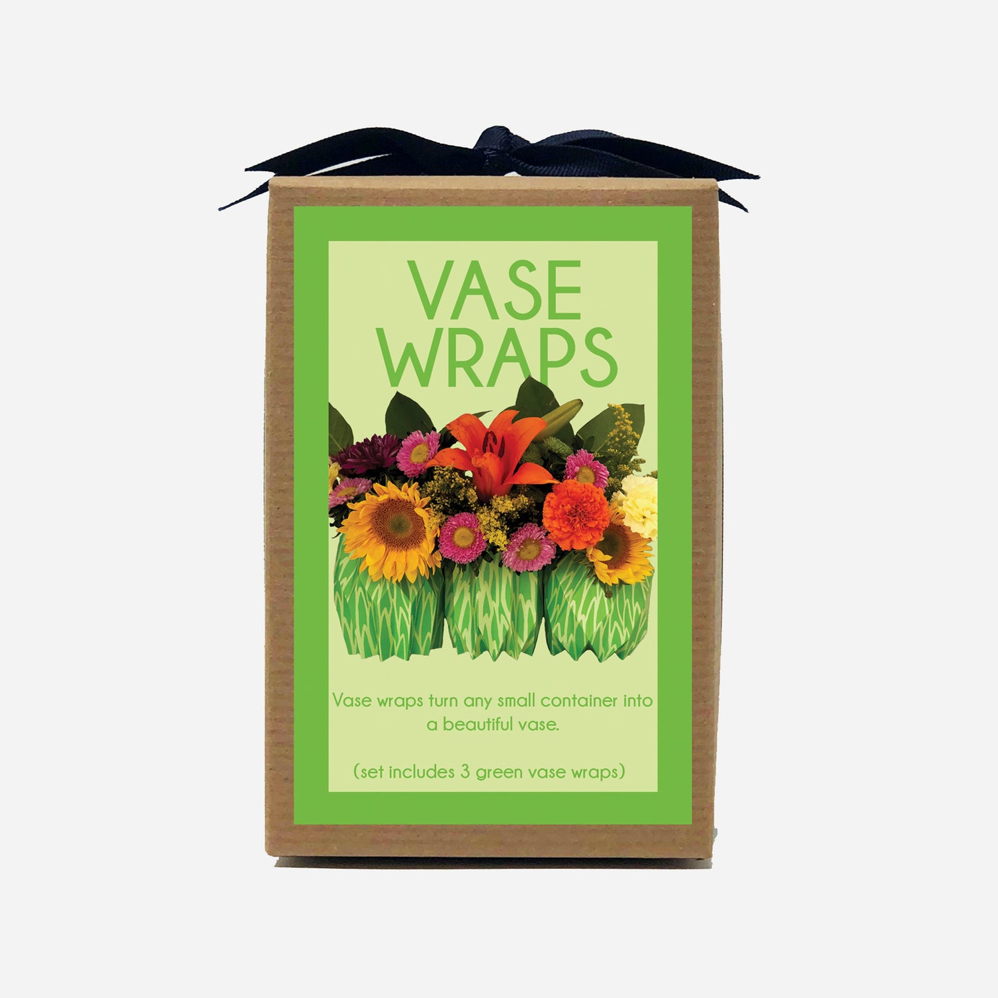 Box of Green Paper Vases