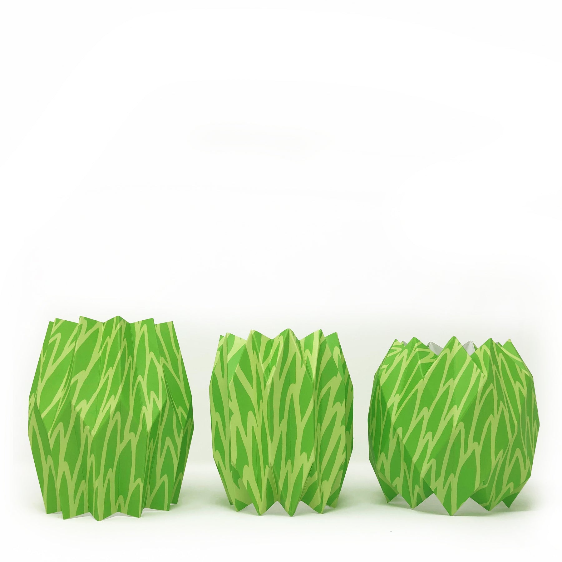 Bright green paper vase sleeve centerpieces