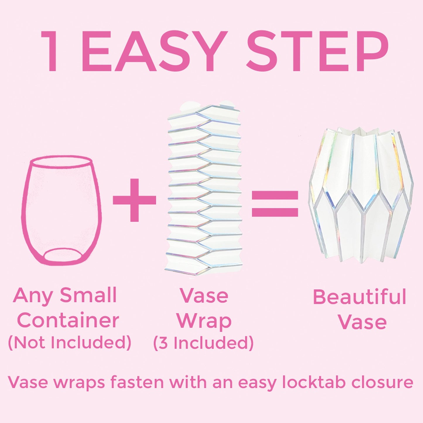 Graphic of how to make a holographic paper vase