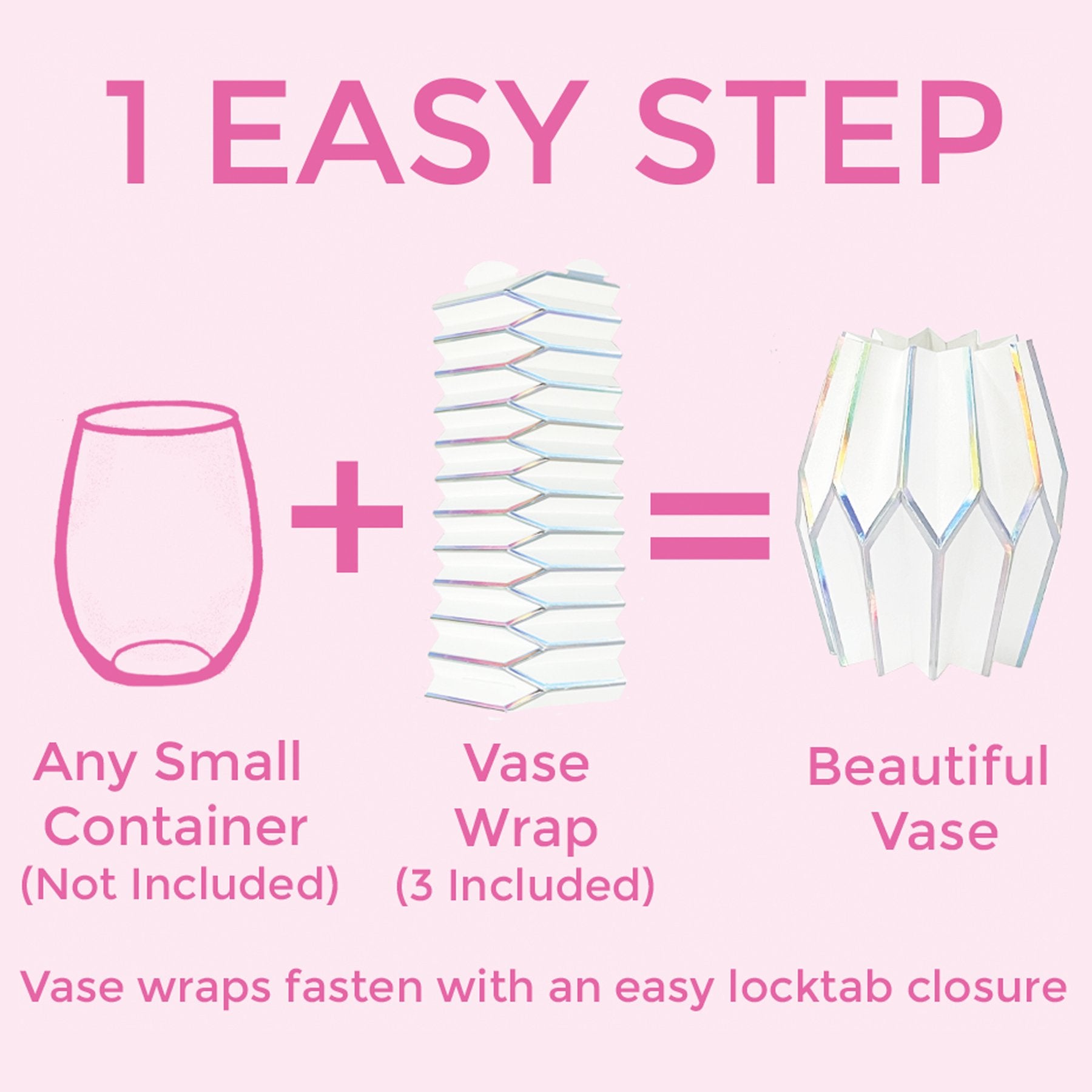 Graphic of how to make a holographic paper vase