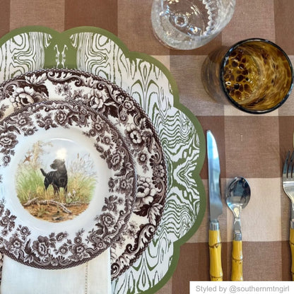 Wood x Cotton & Quill Scalloped Paper Placemats