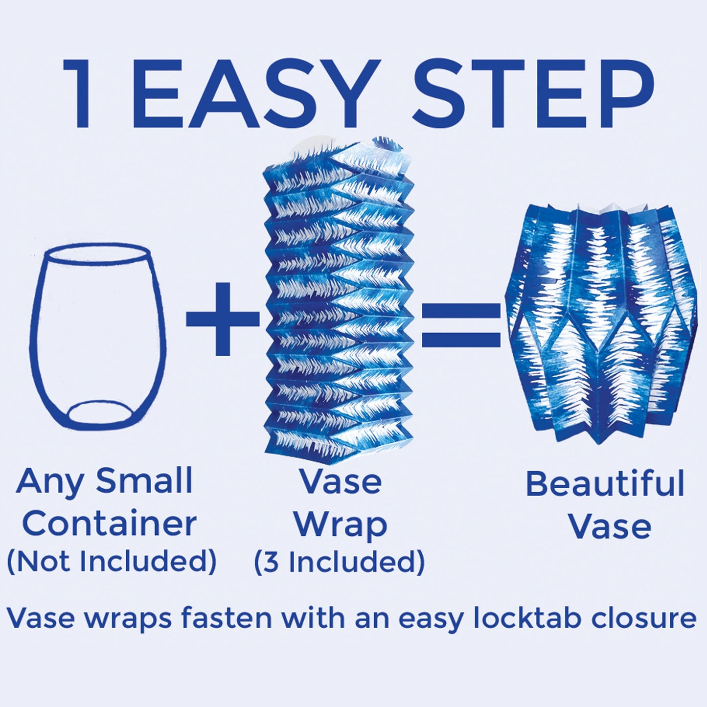 Graphic of how to make a blue ikat paper vase