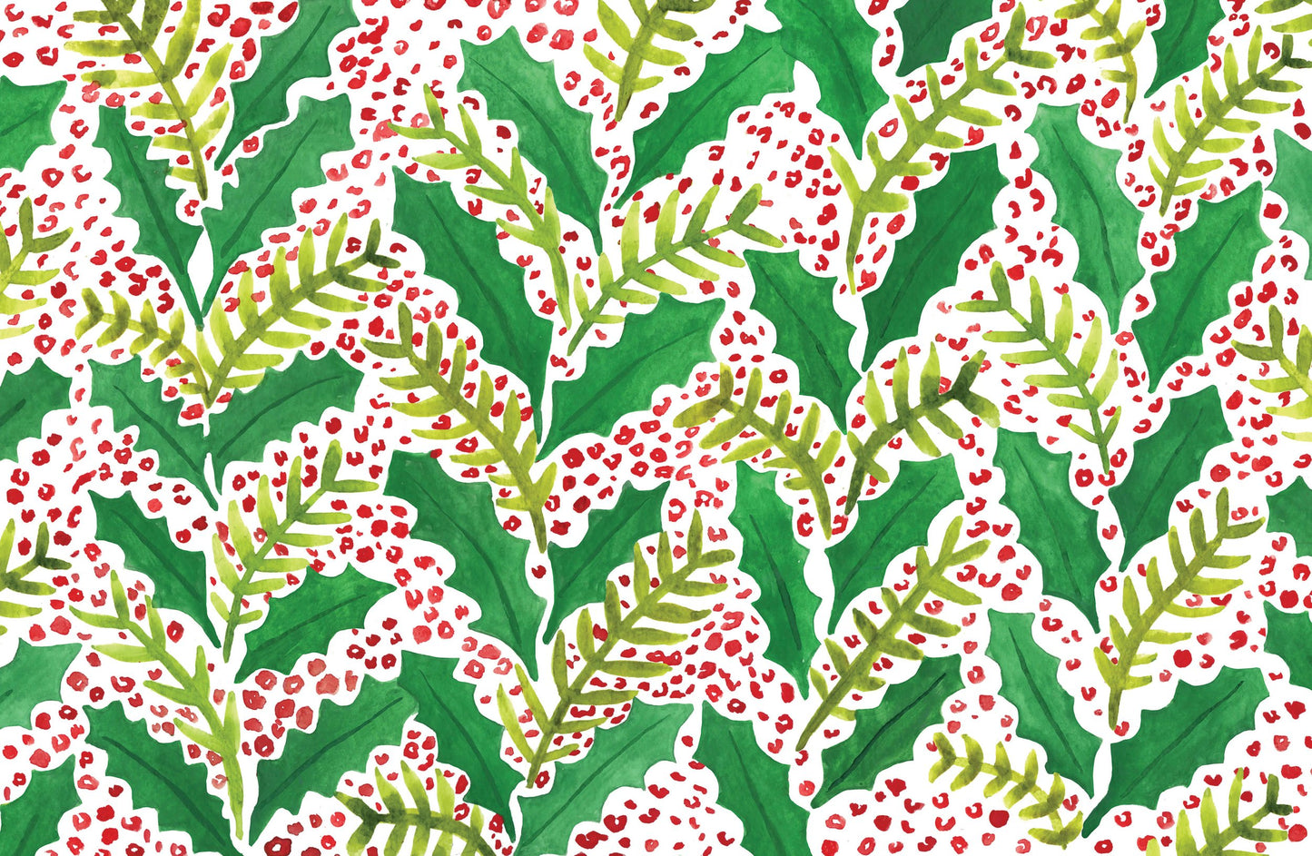 Holly patterned paper placemat