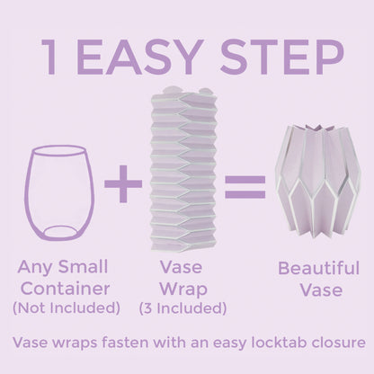 Graphic of how to make a lavender paper vase