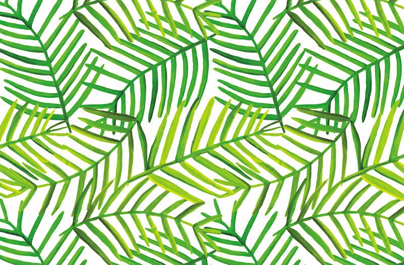 Green leaf patterned paper placemat