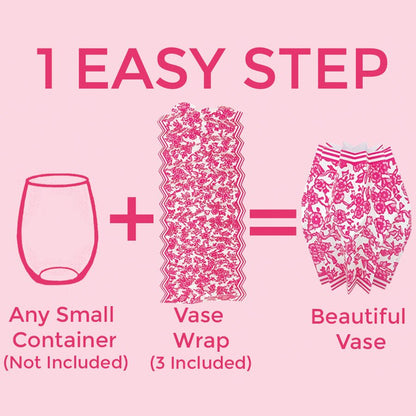 Graphic of how to make a pink chinoiserie paper vase