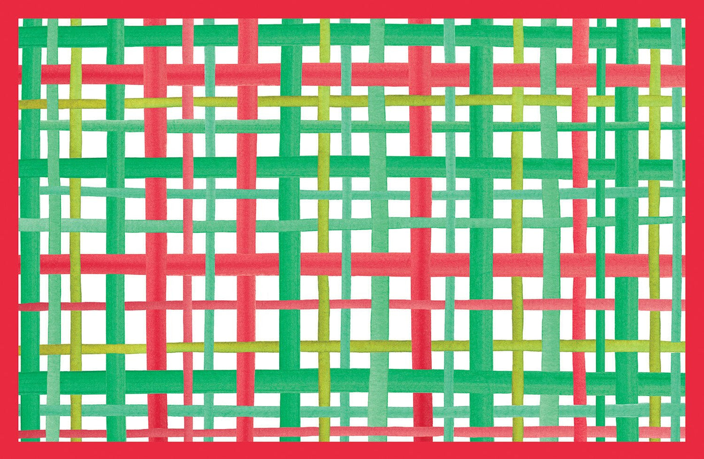 Red and green plaid paper placemats