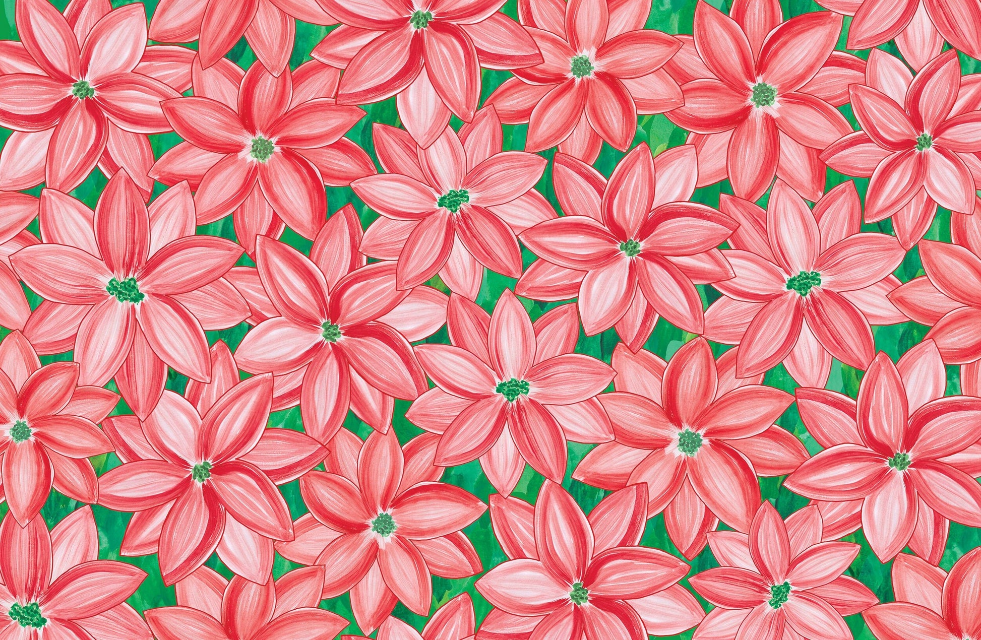 Poinsettia patterned paper placemat