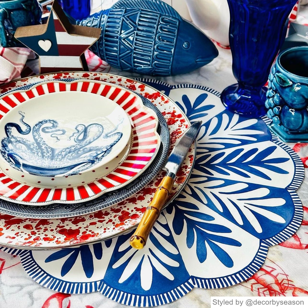 Red, white and blue summer table