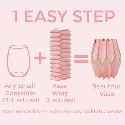 Graphic of how to make a rose paper vase