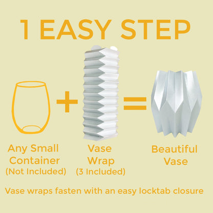 Graphic of how to make a silver paper vase