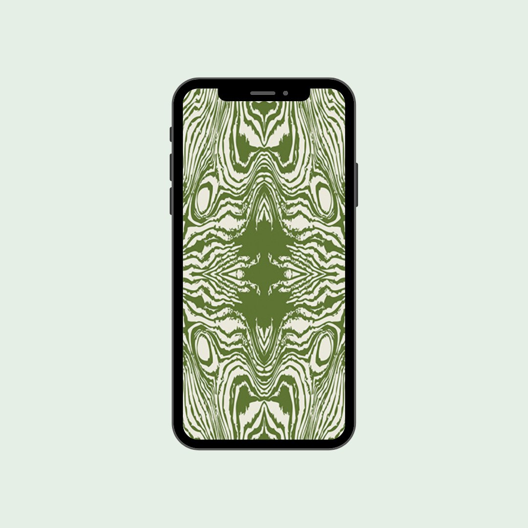 Downloadable phone wallpaper featuring a green wood pattern