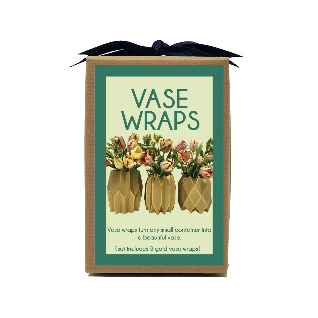 Box of gold paper vase wraps