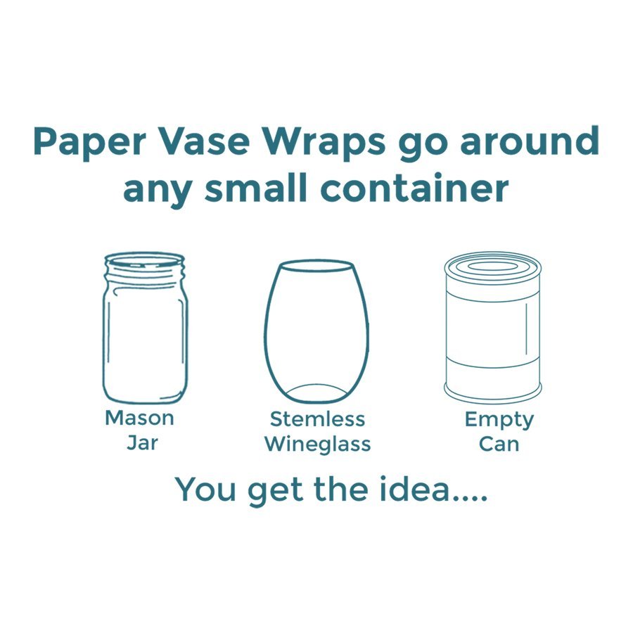 Graphic of which small containers paper vase sleeves go around