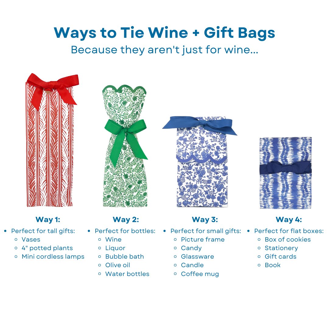 Four ways to tie wine bags