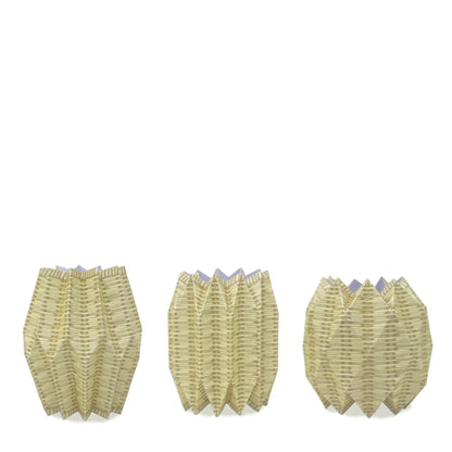 Wicker patterned paper sleeve vases